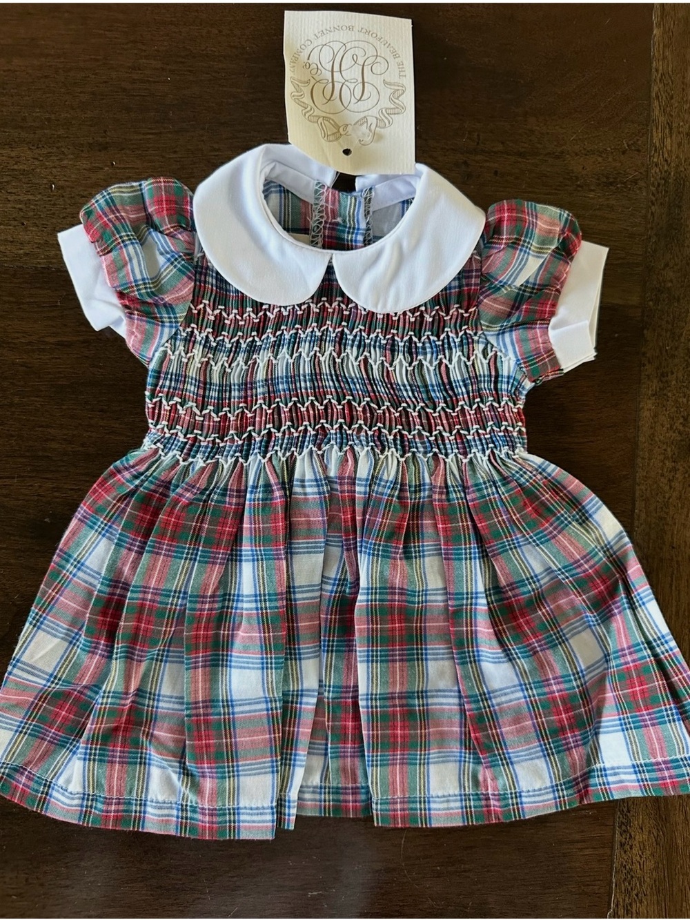 NWT TBBC Beaufort Bonnet Company plaid smocked Doll dress